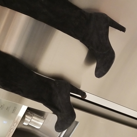 💕STUART WEITZMAN💕 Highland Suede Over-the-Knee Boots ~ Black 8.5 - Picture 9 of 16